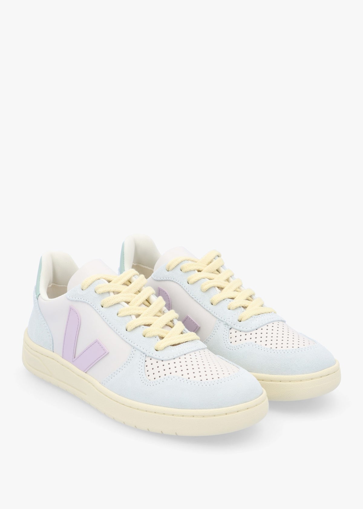 V-10 Leather Gravel Parme Menthol Trainers