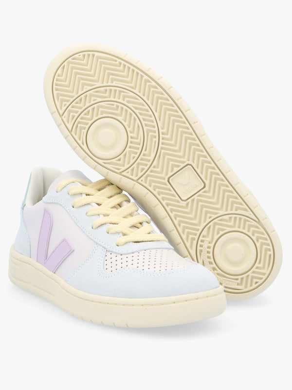 V-10 Leather Gravel Parme Menthol Trainers