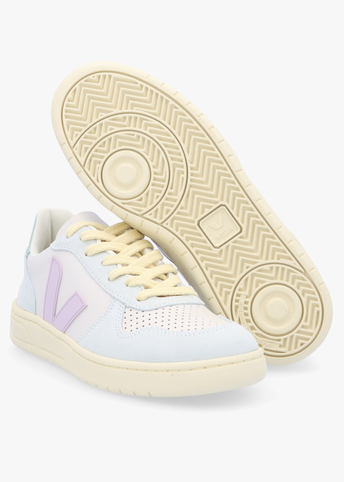 V-10 Leather Gravel Parme Menthol Trainers