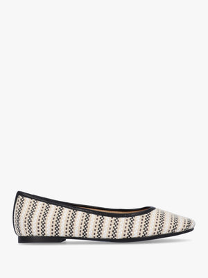 Sally Beige Textile Woven Ballet Pumps