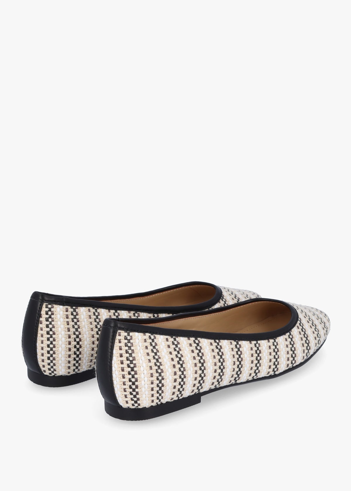 Sally Beige Textile Woven Ballet Pumps