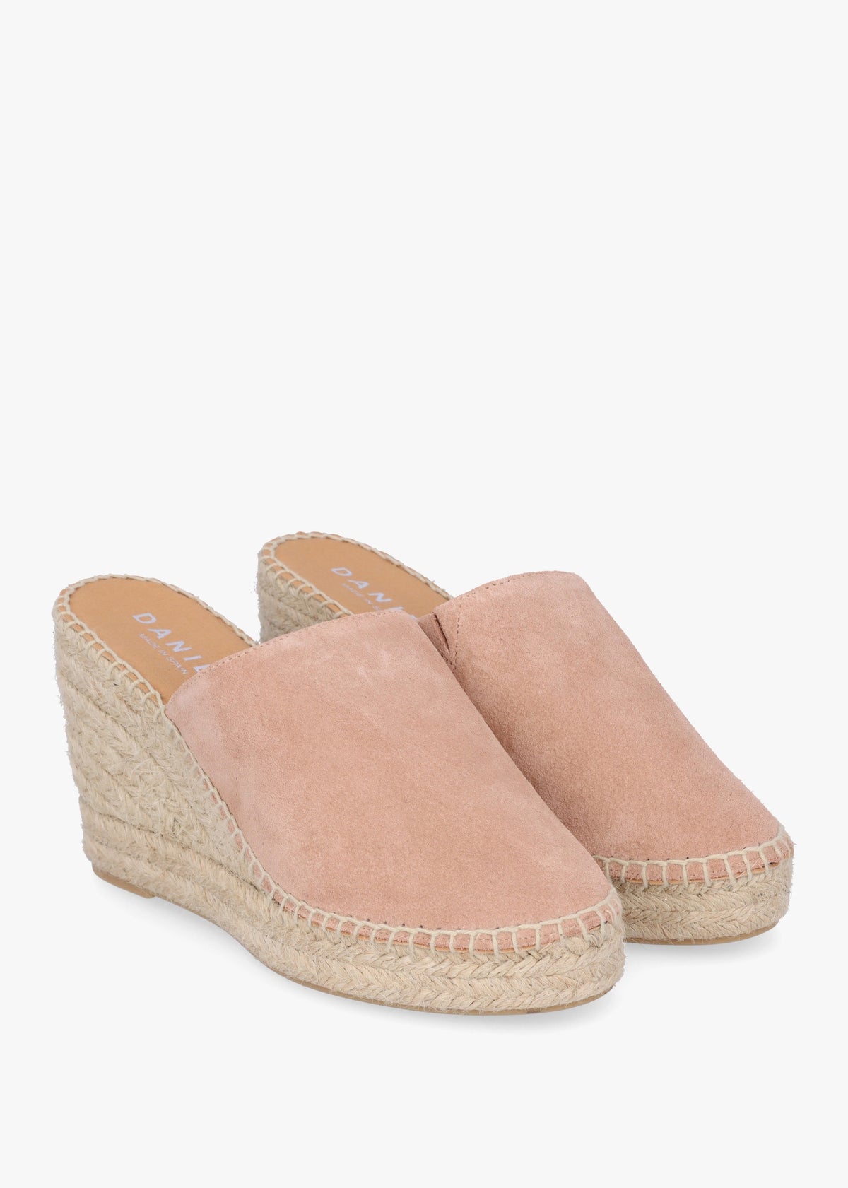 Kris Nude Suede Wedge Espadrille Mules