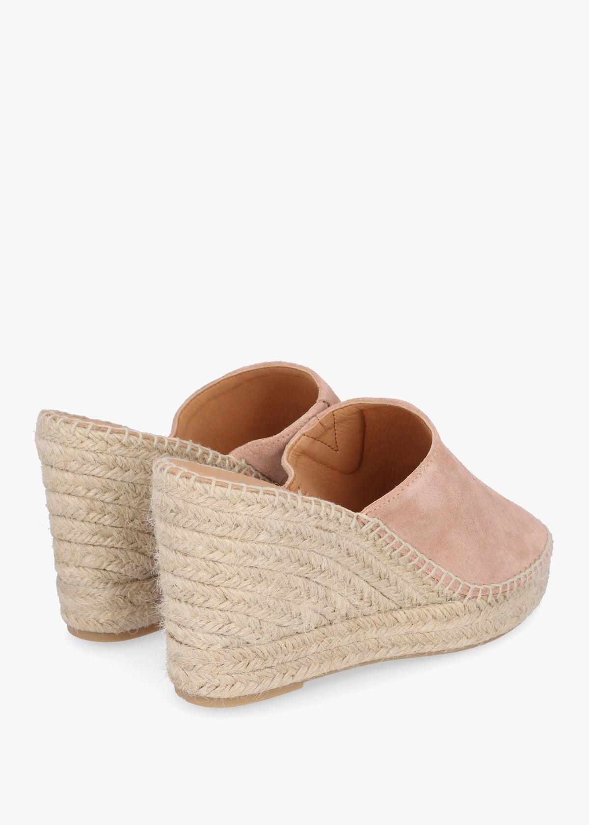 Kris Nude Suede Wedge Espadrille Mules