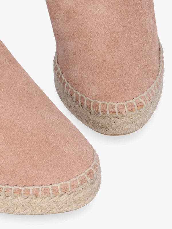 Kris Nude Suede Wedge Espadrille Mules