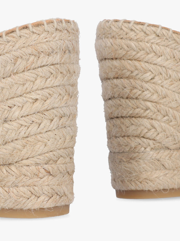 Kris Nude Suede Wedge Espadrille Mules