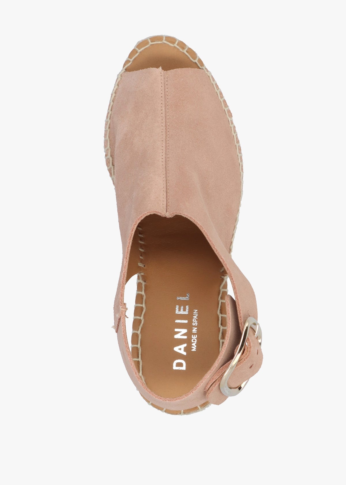 Kathie Nude Suede Peep Toe Sling Back Wedge Espadrilles