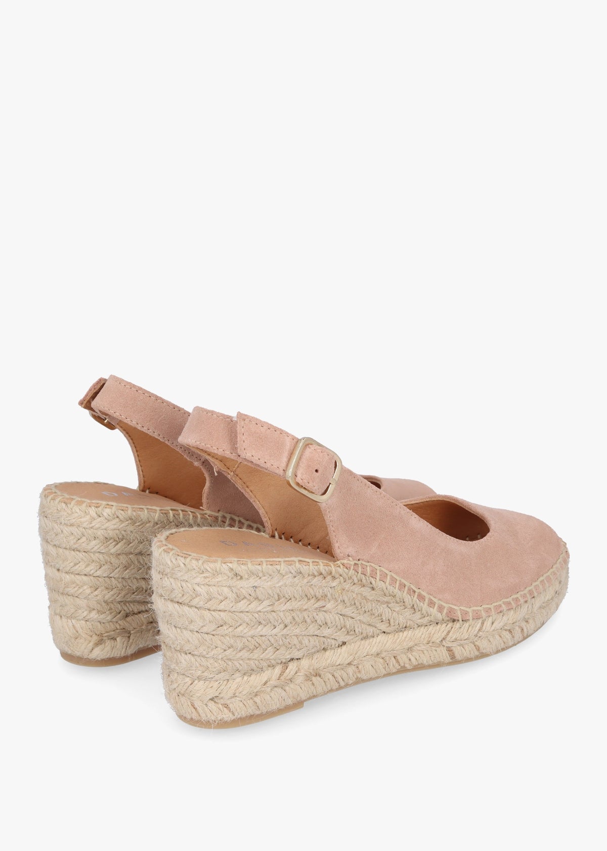 Kate Nude Suede Peep Toe Wedge Espadrilles