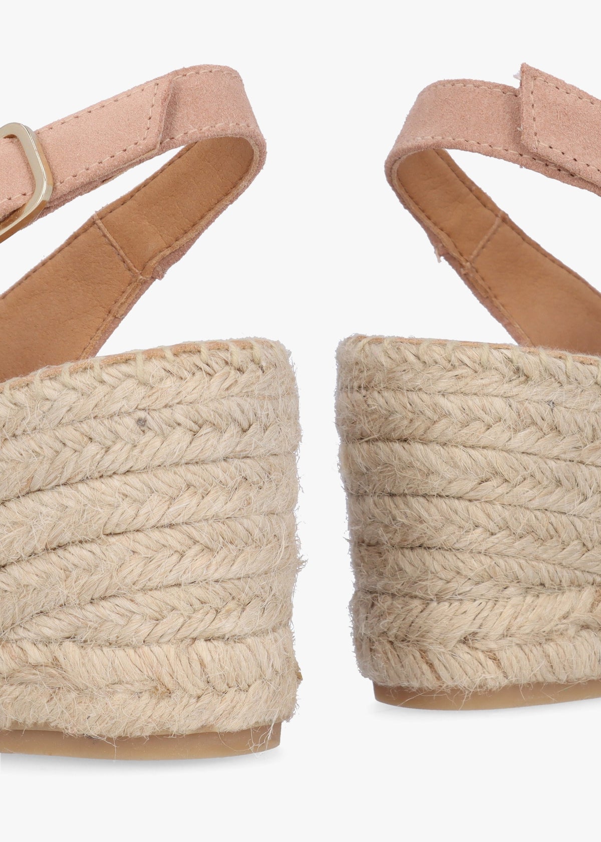 Kate Nude Suede Peep Toe Wedge Espadrilles