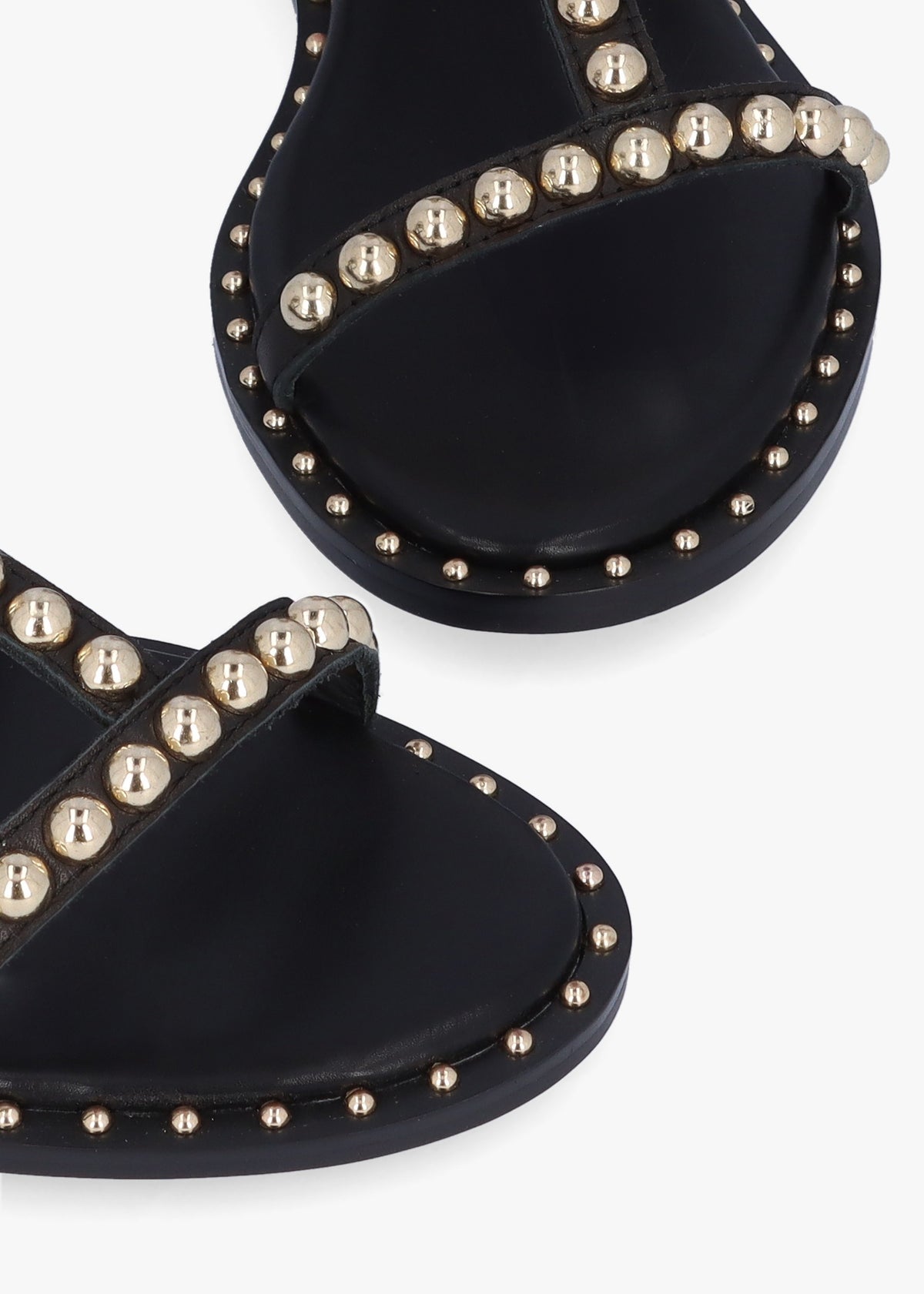 Eternal Black Leather Studded Gladiator Sandals