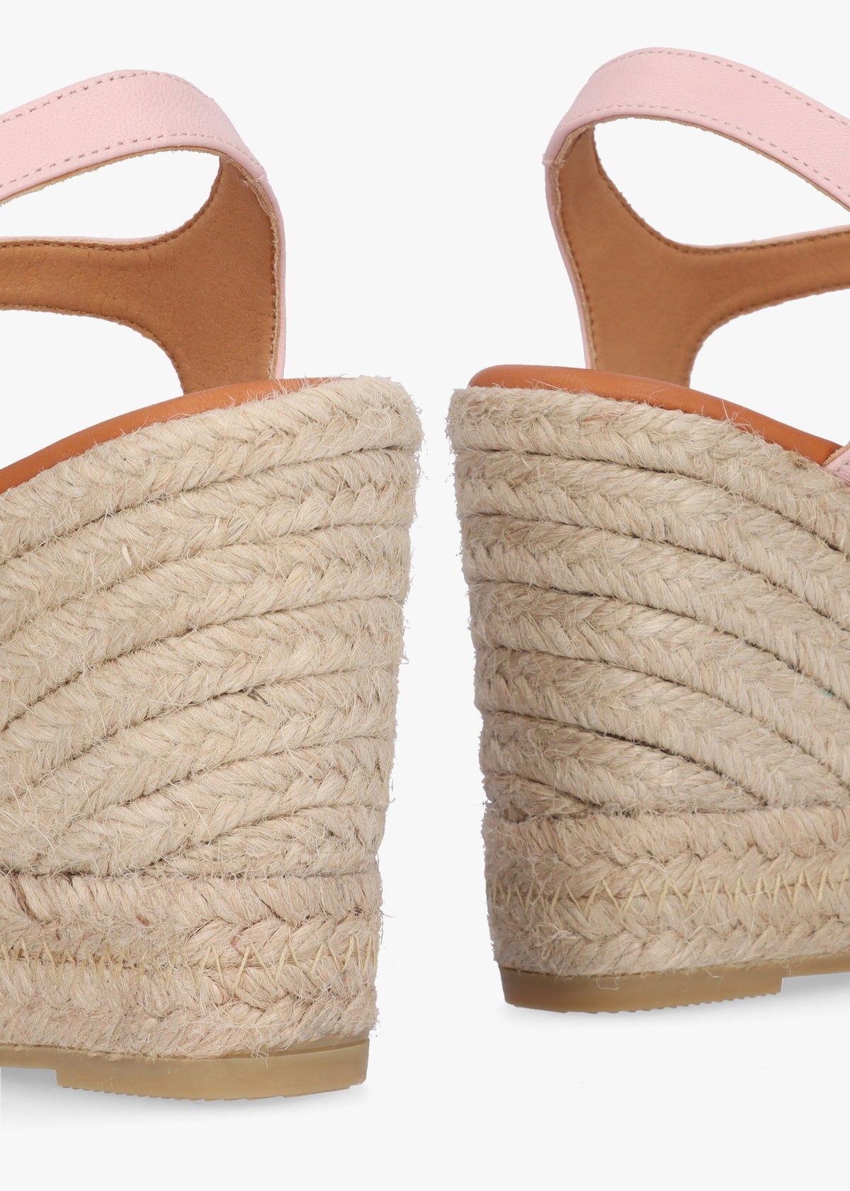 Kimberly Pink Leather Knotted Wedge Espadrille Sandals