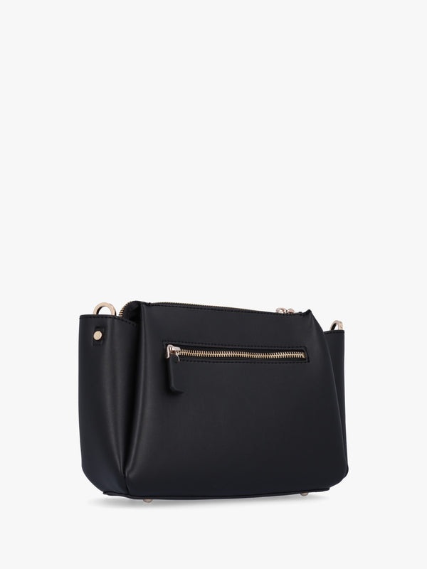 Iwona Triple Compartment Black Cross-Body Bag