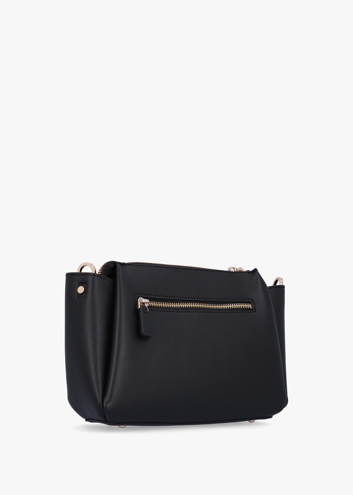 Iwona Triple Compartment Black Cross-Body Bag