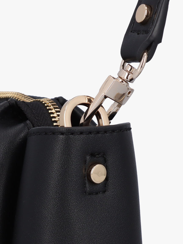 Iwona Triple Compartment Black Cross-Body Bag