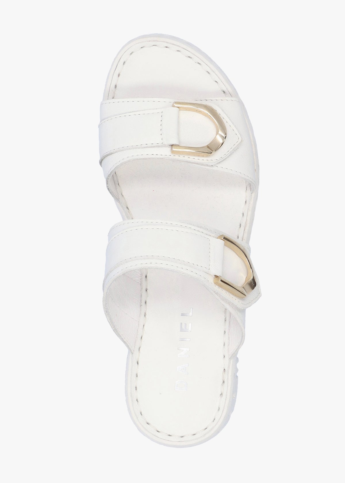 Lorelai White Leather Two Bar Mules