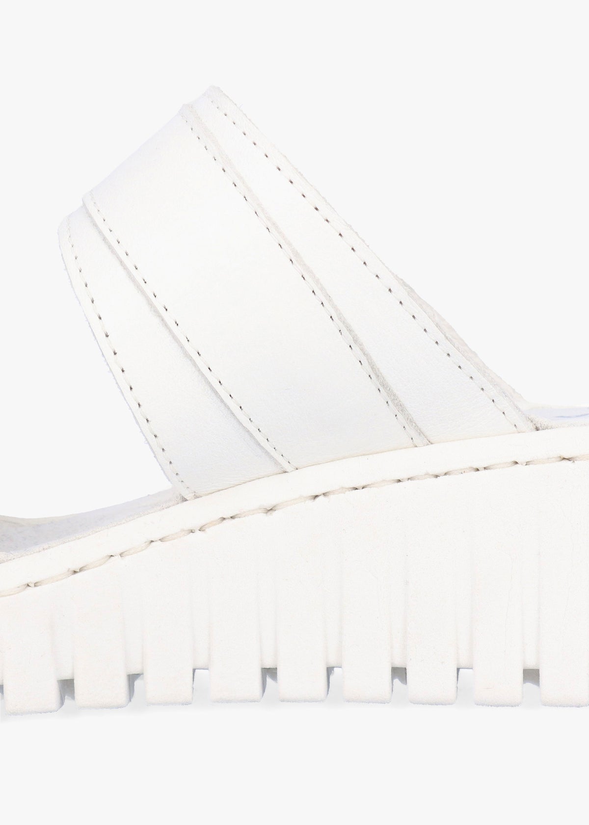 Lorelai White Leather Two Bar Mules