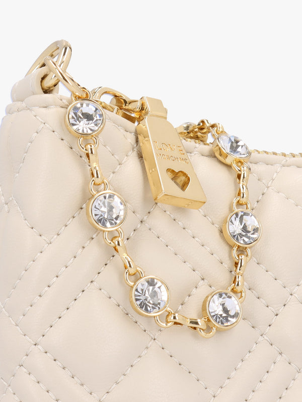 Pearl Quilt Avorio Shoulder Bag