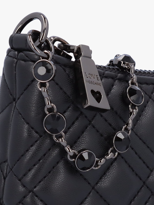 Pearl Quilt Nero Shoulder Bag