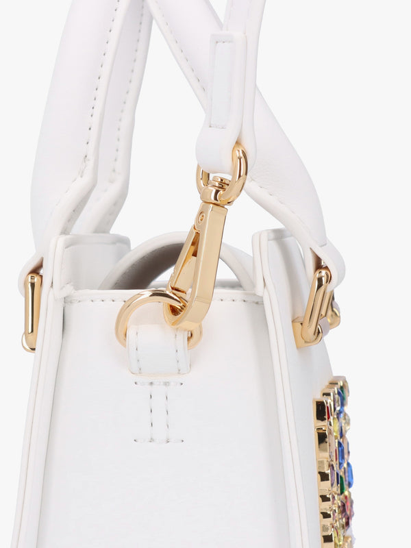 Mini Rhinestone Bianco Cross-Body Bag