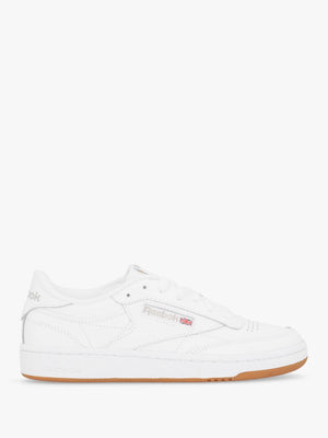 Women's Club C 85 White Light Grey Gum Leather Tennis Trainers