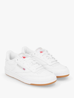 Women's Club C 85 White Light Grey Gum Leather Tennis Trainers