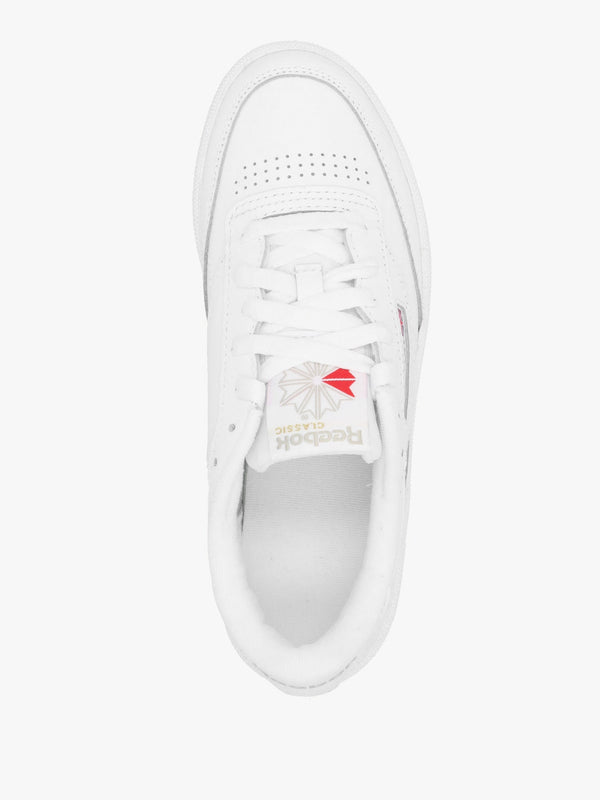 Women's Club C 85 White Light Grey Gum Leather Tennis Trainers