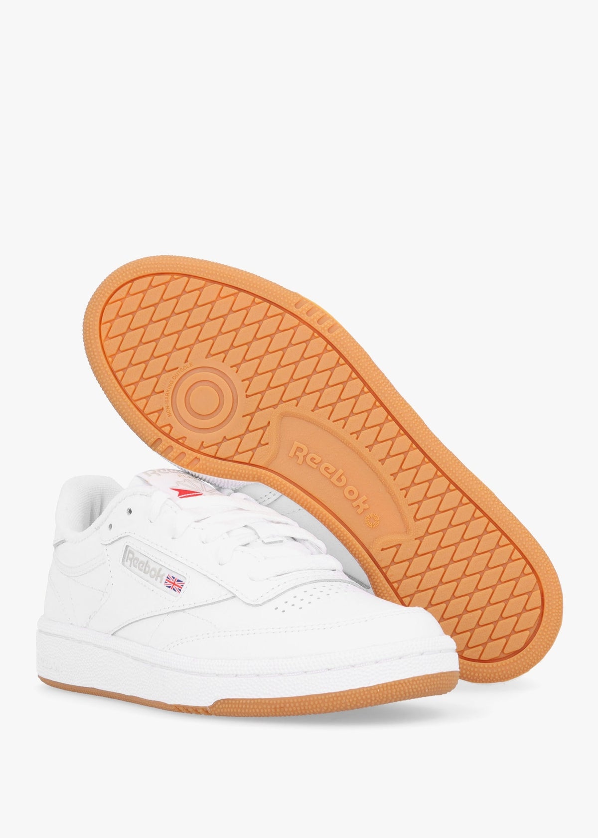Women's Club C 85 White Light Grey Gum Leather Tennis Trainers