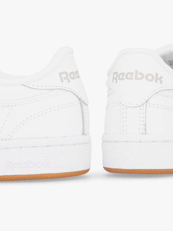 Women's Club C 85 White Light Grey Gum Leather Tennis Trainers
