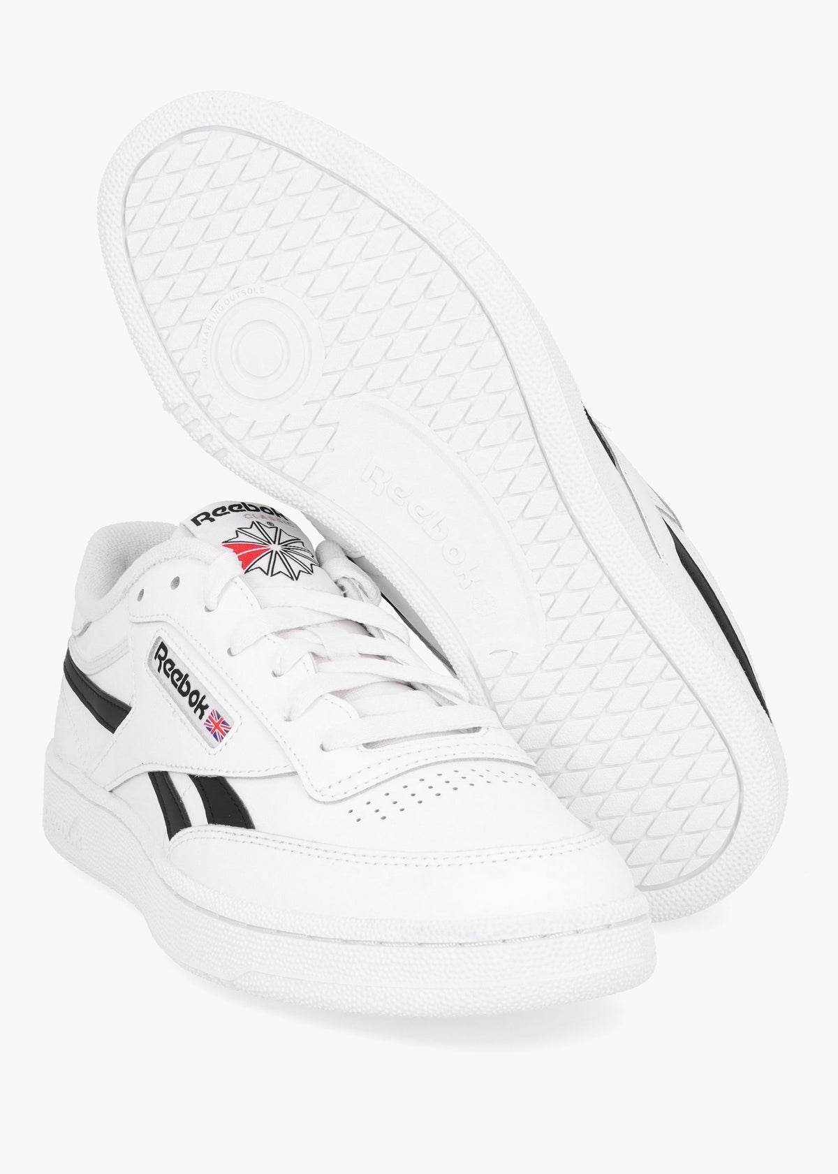 Unisex Club C Revenge White Black White Leather Tennis Trainers