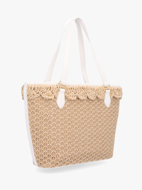 Summer Love Naturale Raffia & Bianco Tote Bag