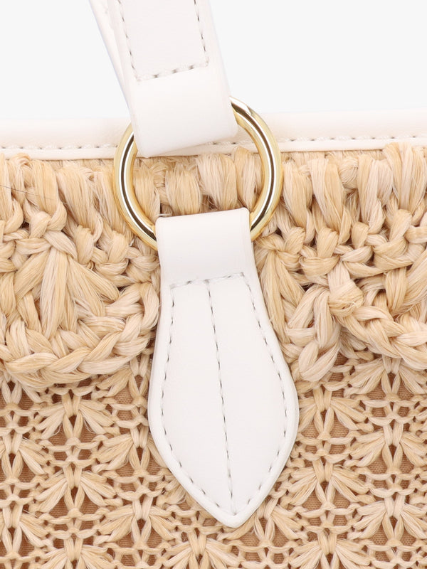 Summer Love Naturale Raffia & Bianco Tote Bag
