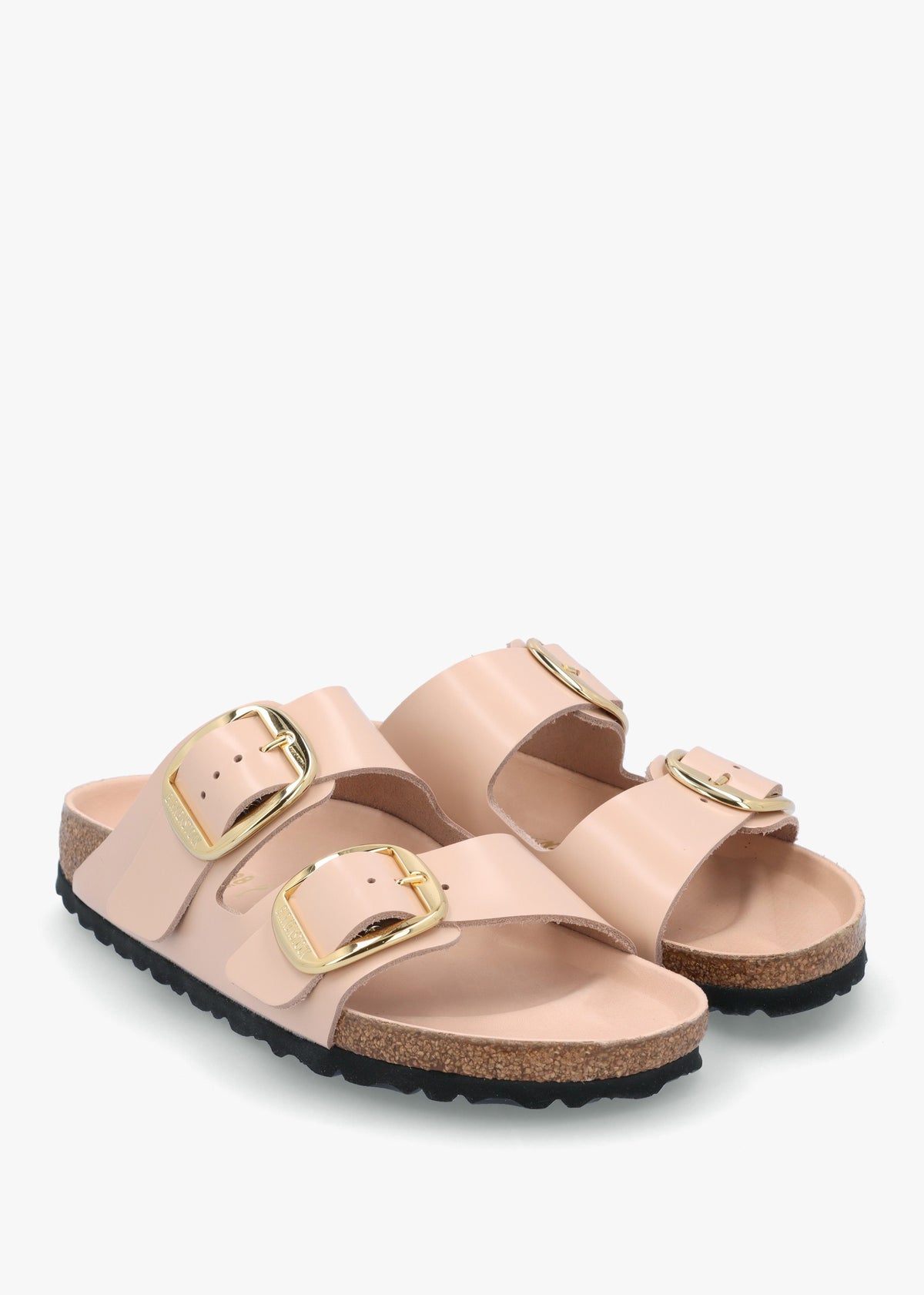 Arizona Big Buckle High Shine New Beige Two Bar Mules