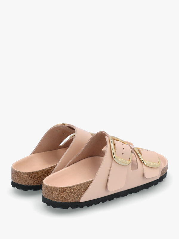 Arizona Big Buckle High Shine New Beige Two Bar Mules
