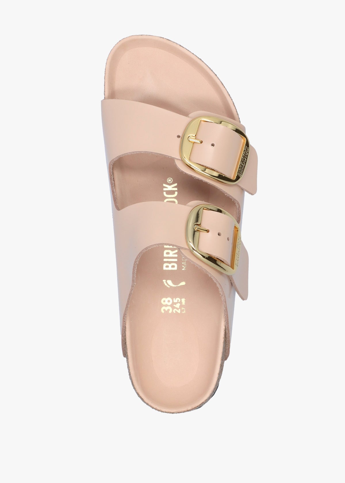 Arizona Big Buckle High Shine New Beige Two Bar Mules