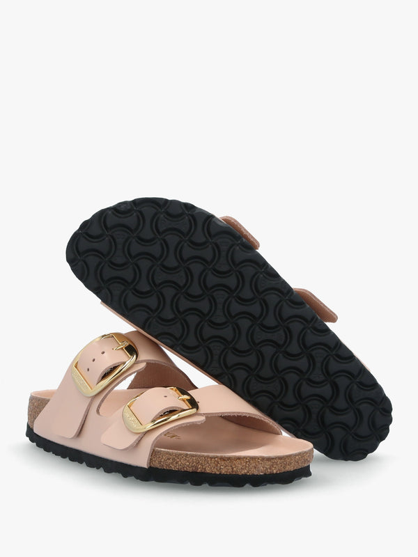 Arizona Big Buckle High Shine New Beige Two Bar Mules