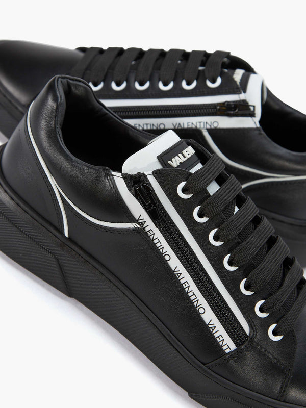 Men’s Stan S Zip Black Leather Trainers
