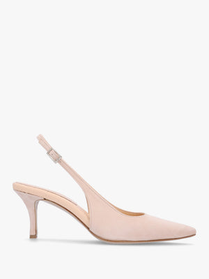Alvie Nude Suede Heeled Sling Backs