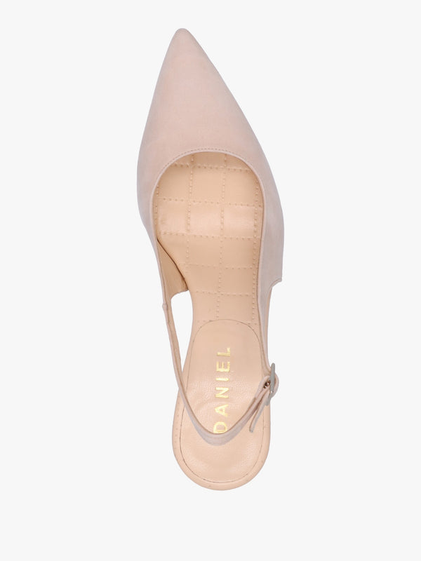 Alvie Nude Suede Heeled Sling Backs