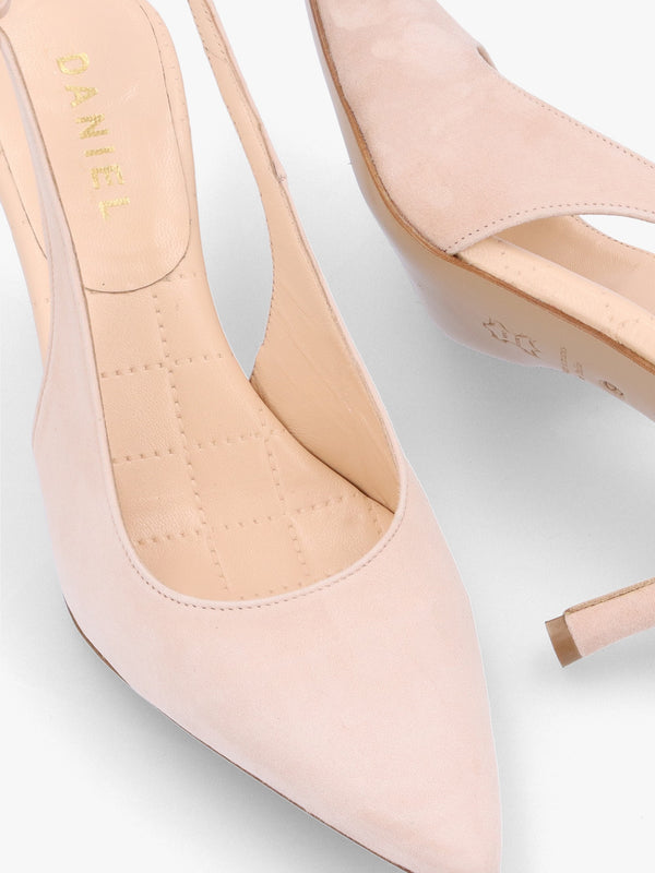 Alvie Nude Suede Heeled Sling Backs