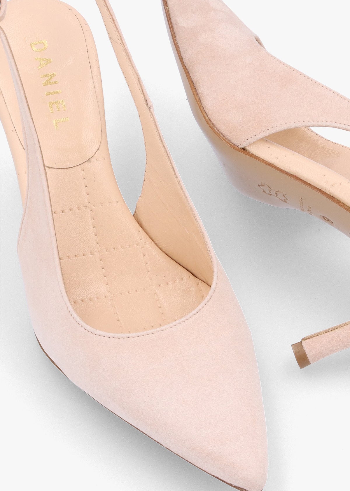 Alvie Nude Suede Heeled Sling Backs