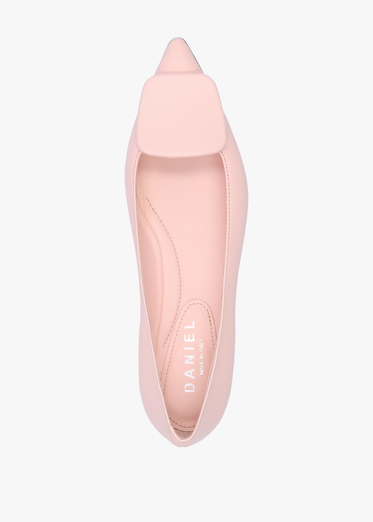 Nala Pink Leather Pointed Toe Flat Pumps