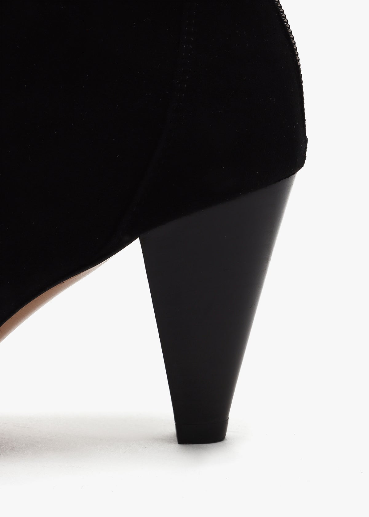 Serin Black Suede Zip Back Heeled Ankle Boots