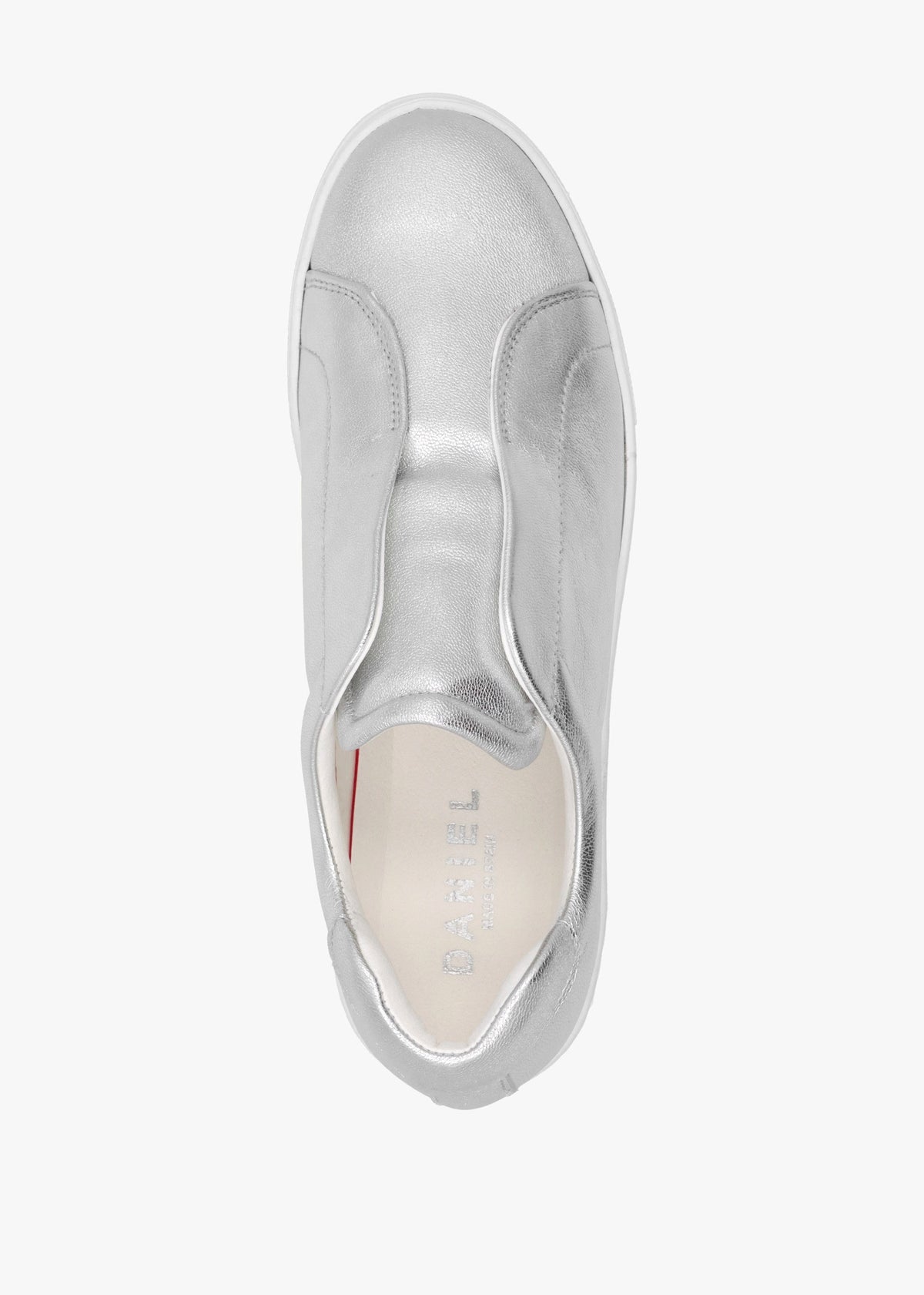 Tred Silver Leather Laceless Flatform Trainers