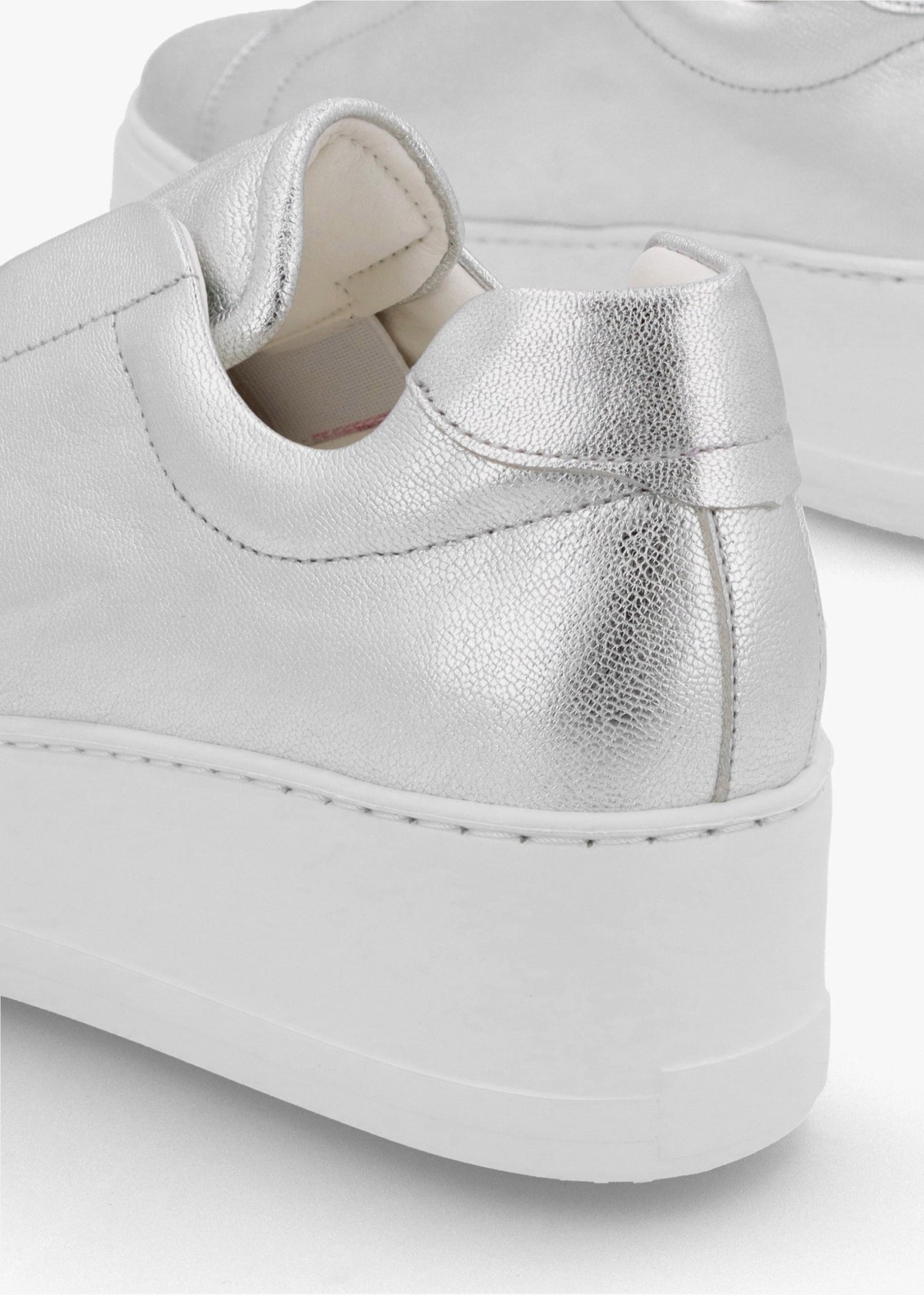 Tred Silver Leather Laceless Flatform Trainers