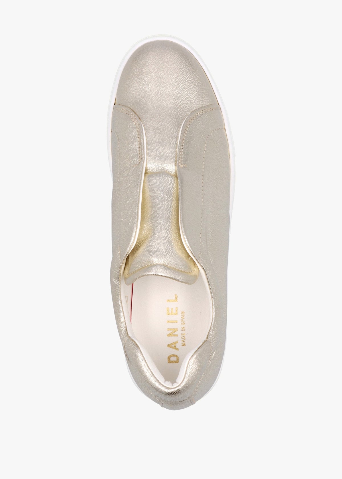 Tred Gold Leather Laceless Flatform Trainers