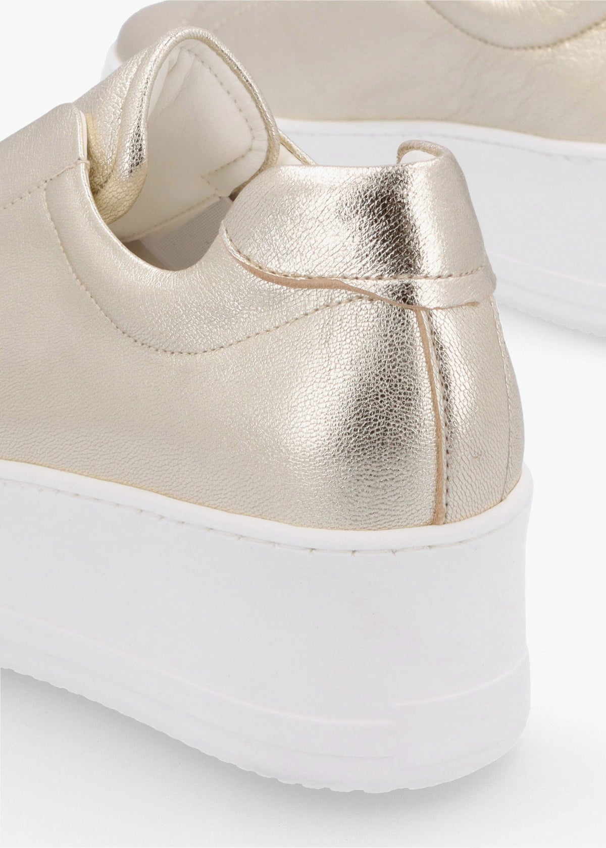 Tred Gold Leather Laceless Flatform Trainers