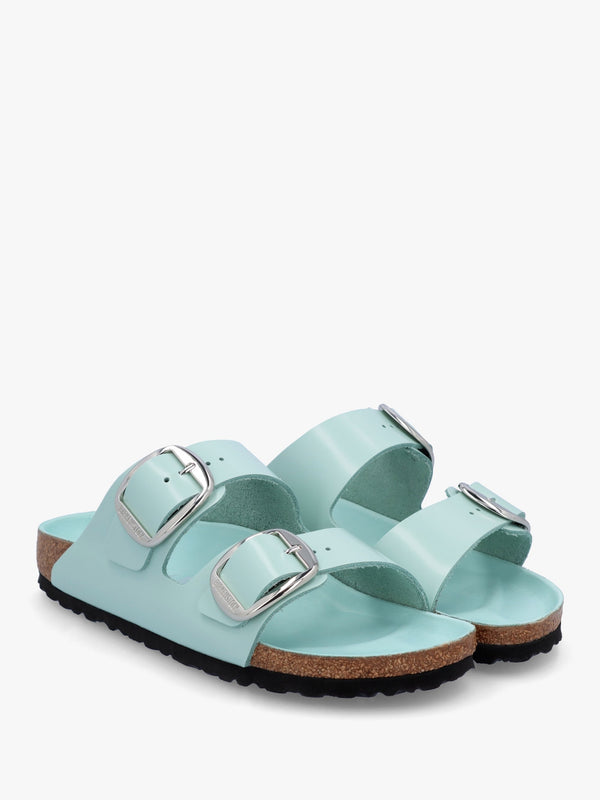 Arizona Big Buckle High Shine Surf Green Two Bar Mules