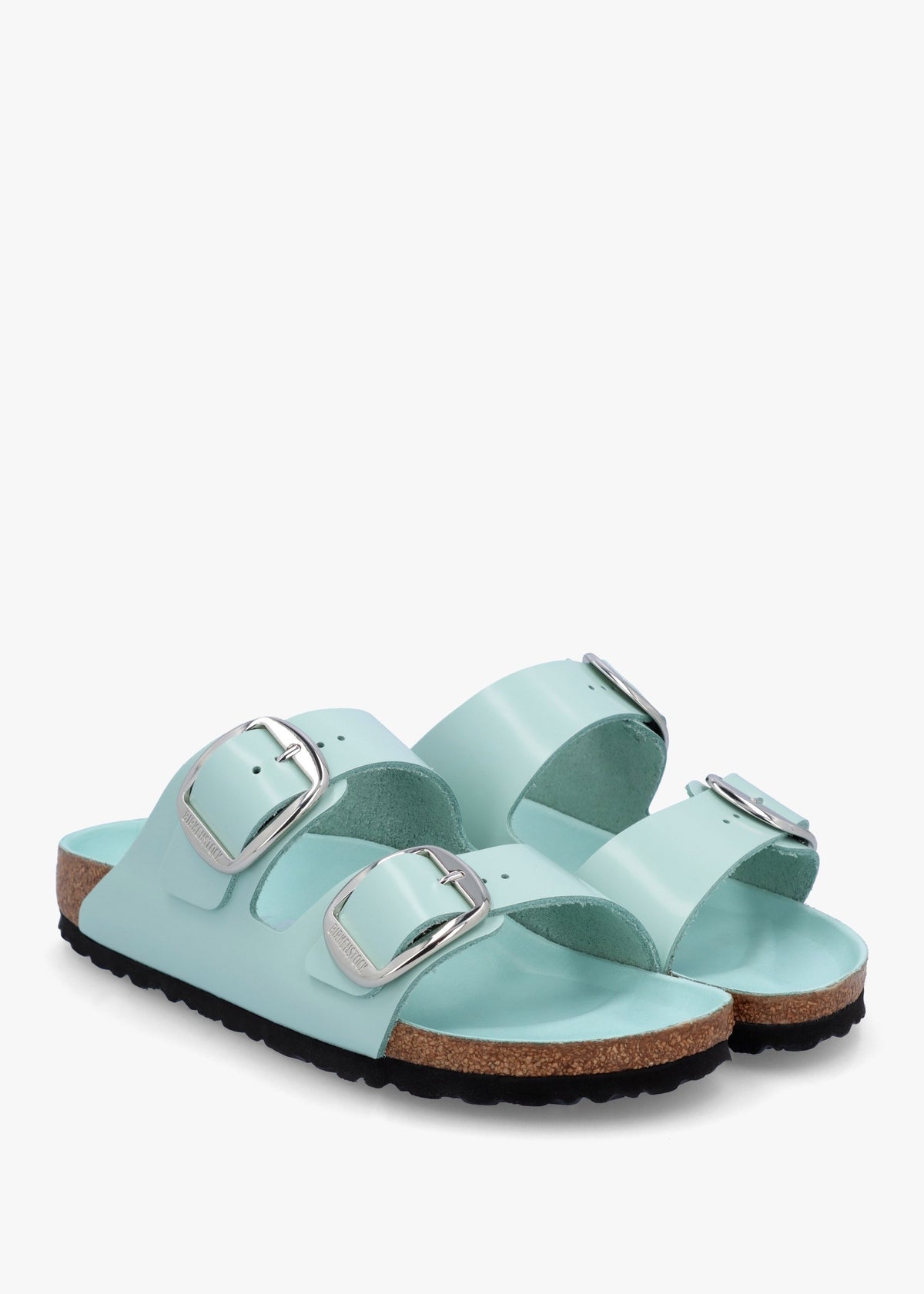 Arizona Big Buckle High Shine Surf Green Two Bar Mules