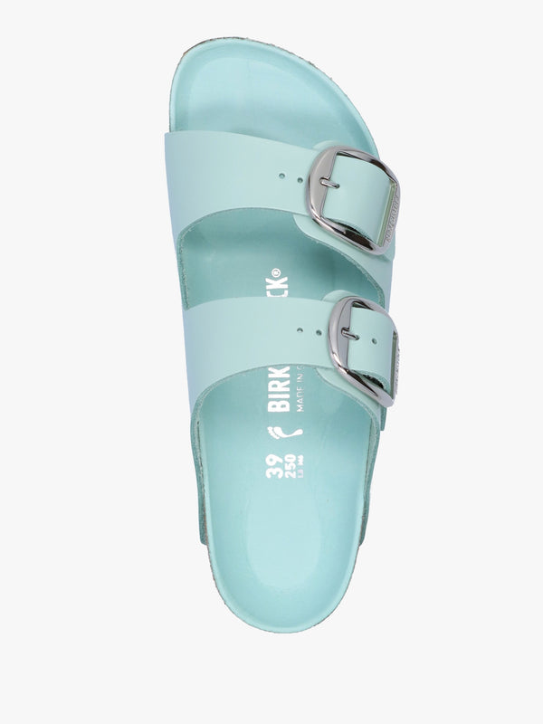 Arizona Big Buckle High Shine Surf Green Two Bar Mules