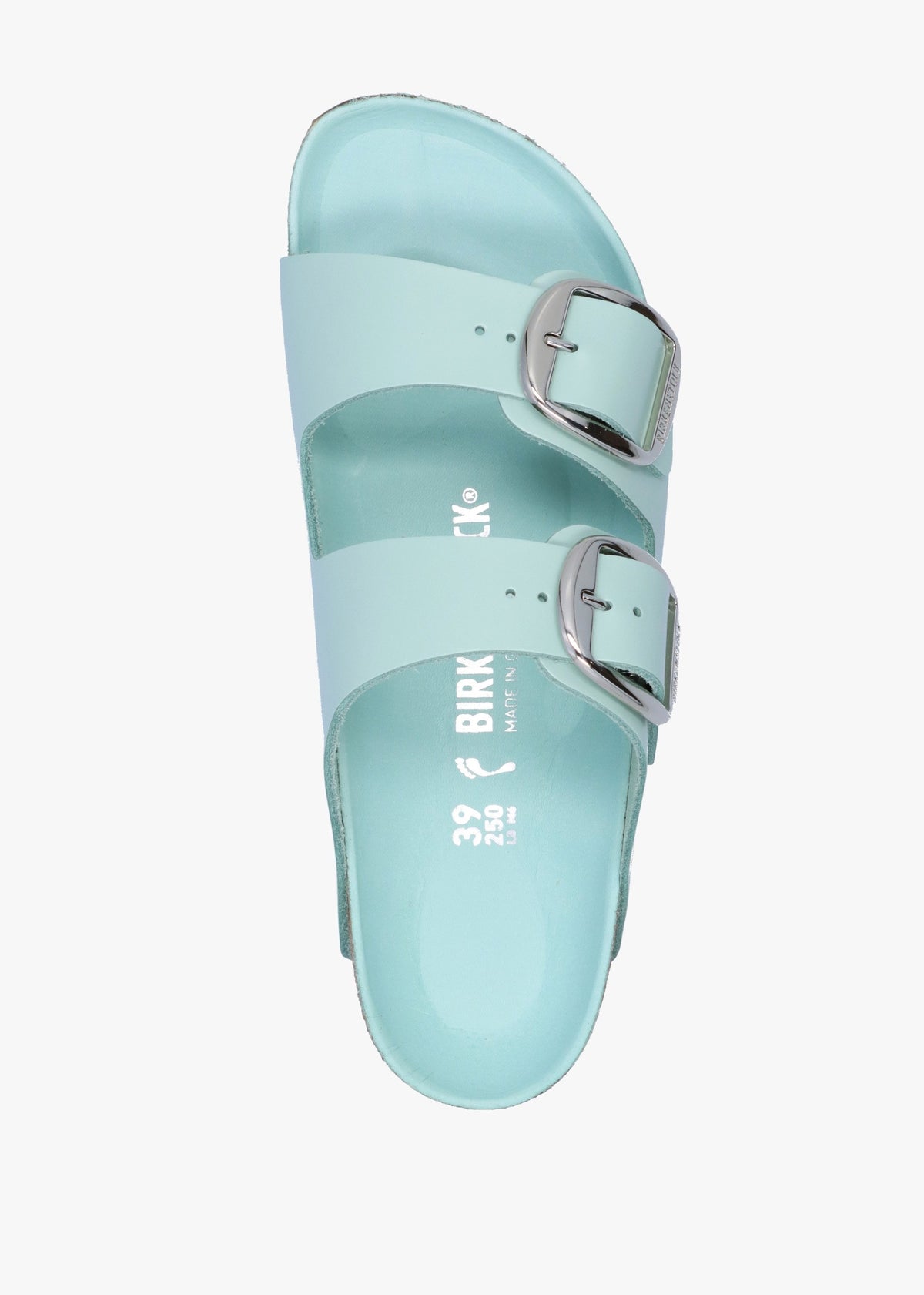 Arizona Big Buckle High Shine Surf Green Two Bar Mules