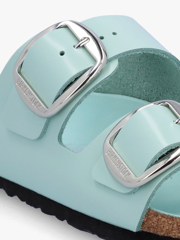 Arizona Big Buckle High Shine Surf Green Two Bar Mules